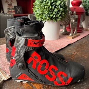 Rossignol Nordic Skate Ski Racing Boots in Black and Red